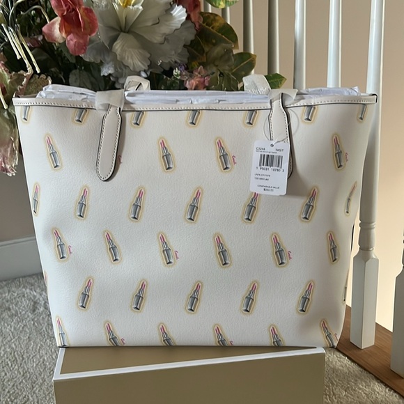 COACH LIPSTICK CITY TOTE NEW AUTHENTIC 13x11 - Picture 3 of 13